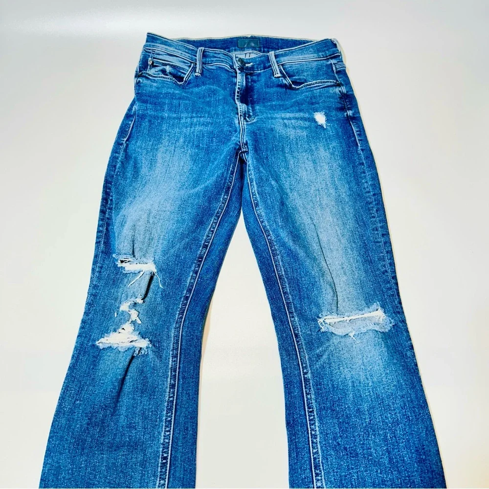 MOTHER jeans The Mid Rise Dazzler Ankle Fray jeans distressed women size 27 - Picture 8 of 11